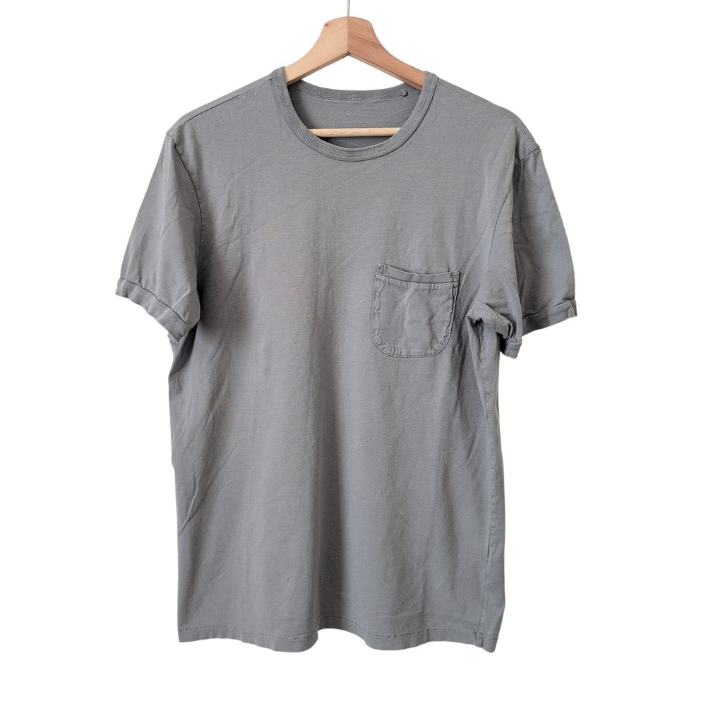 Outerknown Mens Grey Pocket Tee T Shirt Medium Modal Blend Casual Crew Neck
